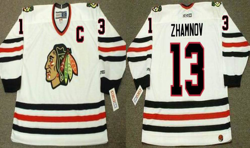 2019 Men Chicago Blackhawks 13 Zhamnov white CCM NHL jerseys